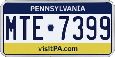 PA license plate MTE7399