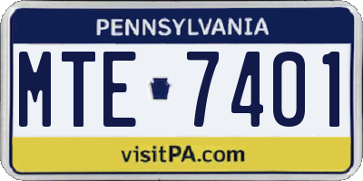 PA license plate MTE7401