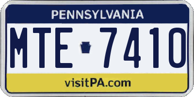 PA license plate MTE7410
