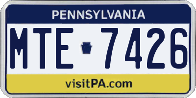 PA license plate MTE7426