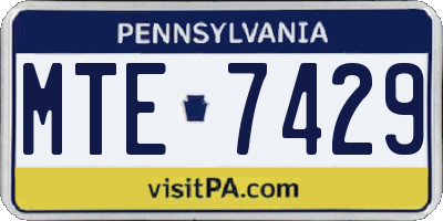 PA license plate MTE7429