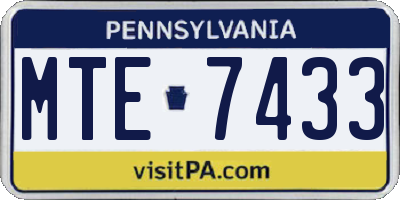 PA license plate MTE7433