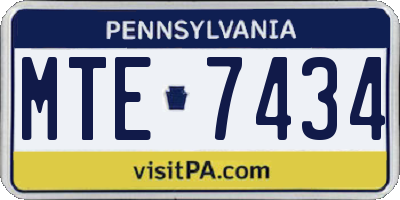 PA license plate MTE7434