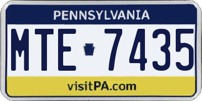 PA license plate MTE7435