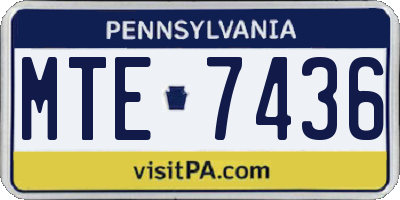 PA license plate MTE7436