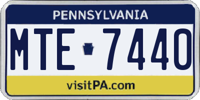 PA license plate MTE7440