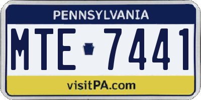 PA license plate MTE7441