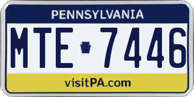 PA license plate MTE7446