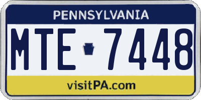 PA license plate MTE7448