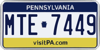 PA license plate MTE7449