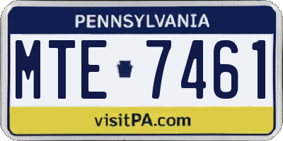 PA license plate MTE7461