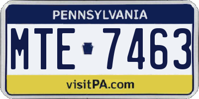 PA license plate MTE7463