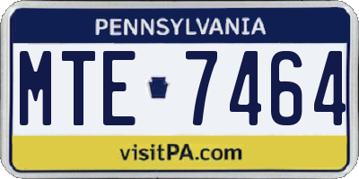 PA license plate MTE7464