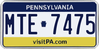 PA license plate MTE7475