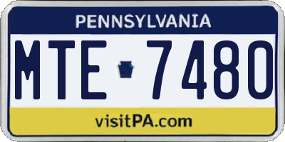 PA license plate MTE7480