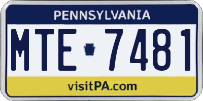 PA license plate MTE7481