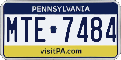 PA license plate MTE7484