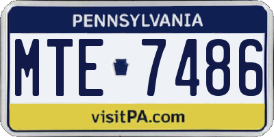 PA license plate MTE7486