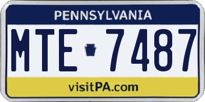 PA license plate MTE7487