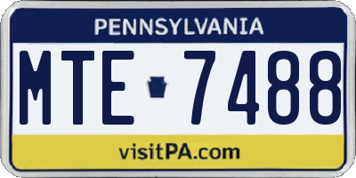 PA license plate MTE7488