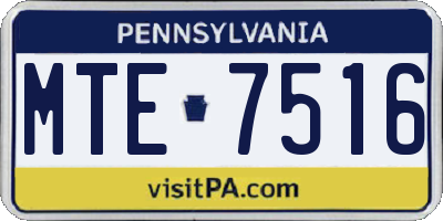 PA license plate MTE7516