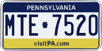 PA license plate MTE7520