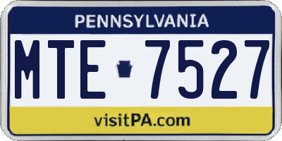 PA license plate MTE7527