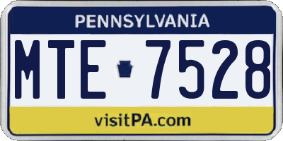 PA license plate MTE7528