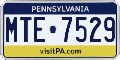 PA license plate MTE7529