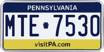 PA license plate MTE7530