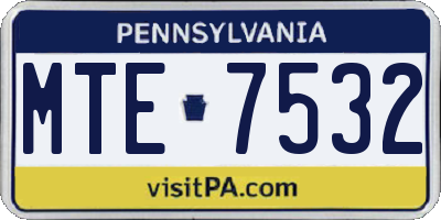 PA license plate MTE7532