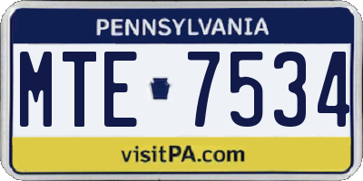 PA license plate MTE7534