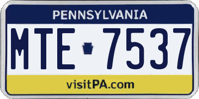 PA license plate MTE7537
