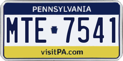 PA license plate MTE7541