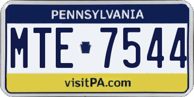 PA license plate MTE7544