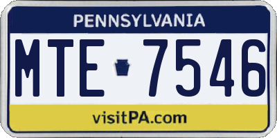 PA license plate MTE7546