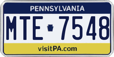 PA license plate MTE7548