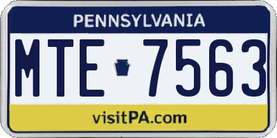 PA license plate MTE7563