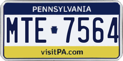 PA license plate MTE7564