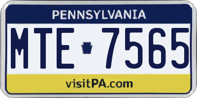 PA license plate MTE7565