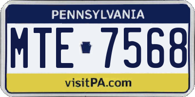 PA license plate MTE7568