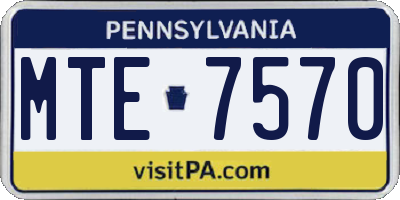 PA license plate MTE7570