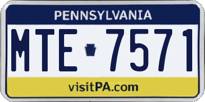 PA license plate MTE7571