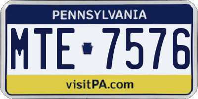 PA license plate MTE7576
