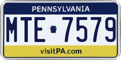PA license plate MTE7579