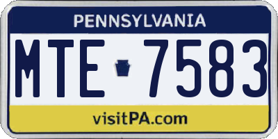 PA license plate MTE7583