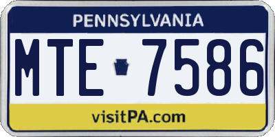 PA license plate MTE7586