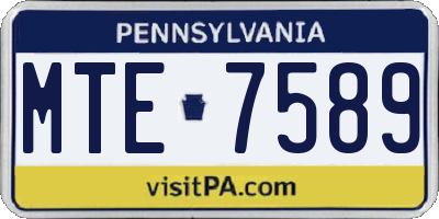 PA license plate MTE7589