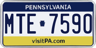 PA license plate MTE7590