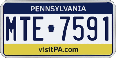 PA license plate MTE7591